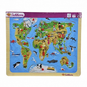 Пазл - Карта мира, 13 деталей (Eichhorn, 100005450)